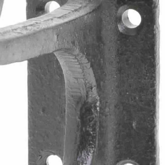 Cast Iron Textured Finish Wall Hook with 4 Holes and 2 Hooks, Silver