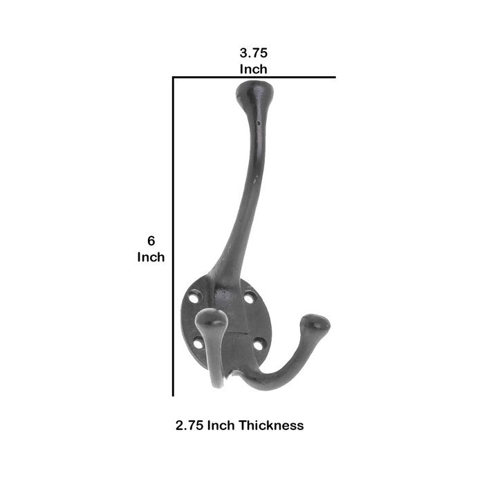 Industrial Style Metal Frame Wall Hook, Black
