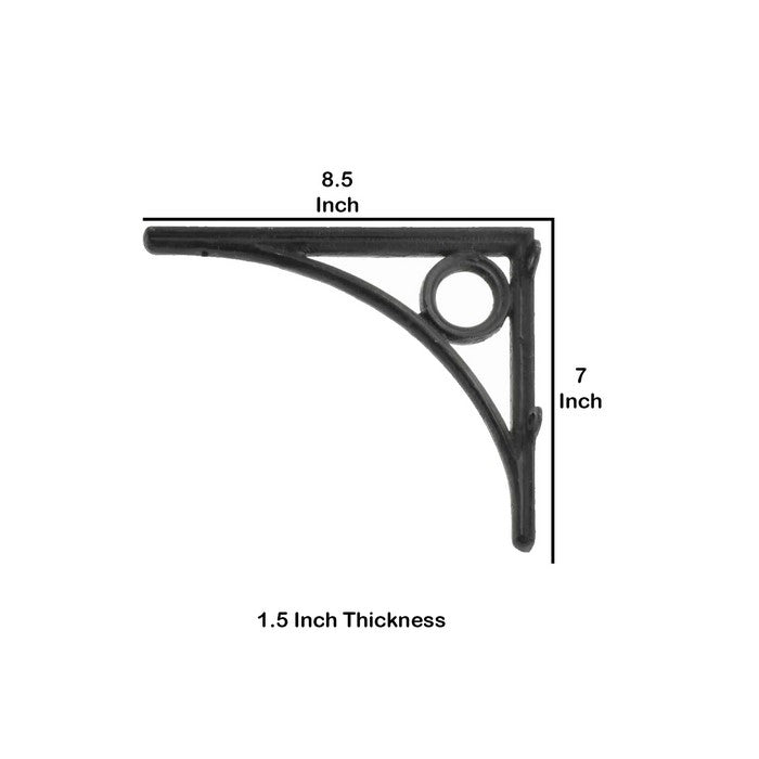 Industrial Style Metal Frame Decorative Wall Bracket, Black