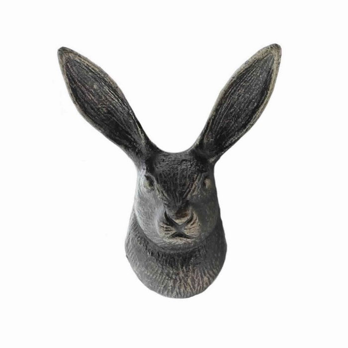 Hare Shaped Metal Frame Wall Hook, Dark Gray