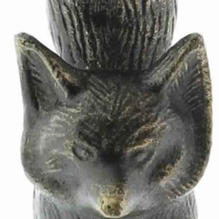 Fox Shaped Metal Frame Wall Hook, Bronze