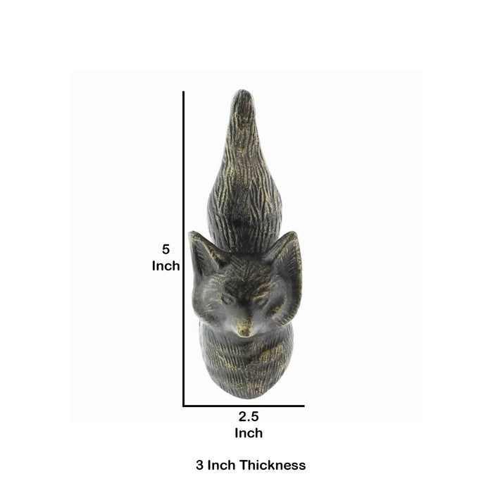 Fox Shaped Metal Frame Wall Hook, Bronze