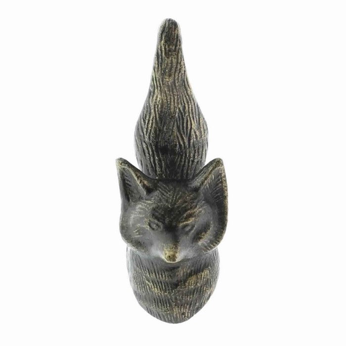 Fox Shaped Metal Frame Wall Hook, Bronze