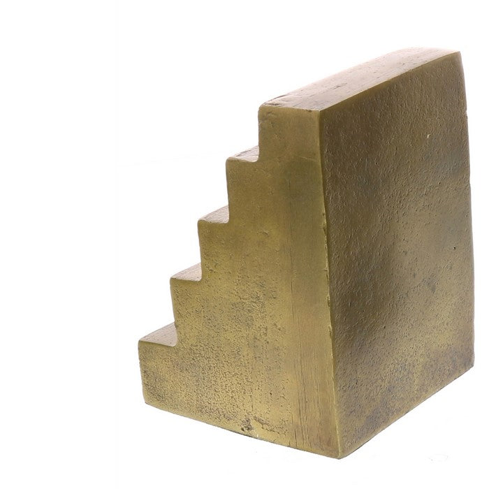 Staircase Design Metal Bookend, Pair of 2, Brass