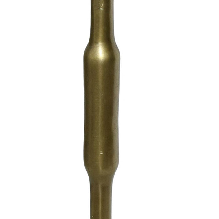 Aluminum Side Table with Round Tabletop and Trumpet Base, Brass
