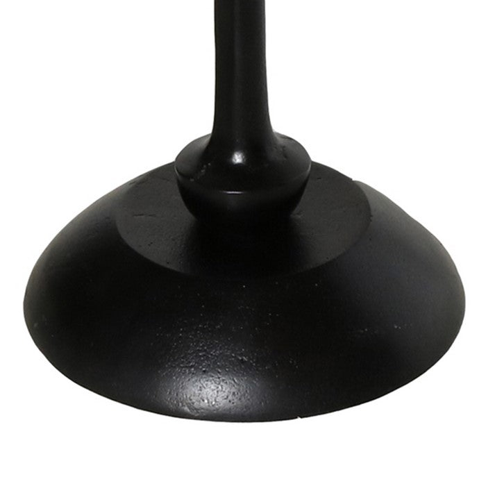 Aluminum Side Table with Round Tabletop and Trumpet Base, Black