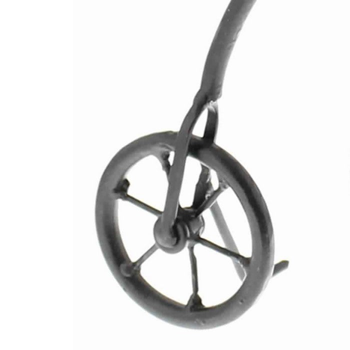 Miniature High Wheeler Metal Bicycle Sculpture, Black and Brown