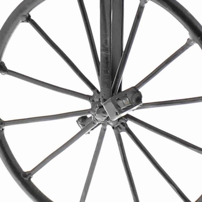 Miniature High Wheeler Metal Bicycle Sculpture, Black and Brown