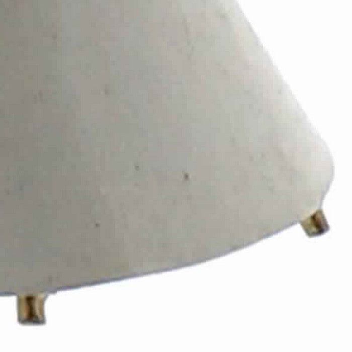 Decorative Teepee Shape Metal Miniature with Rope, White and Brown
