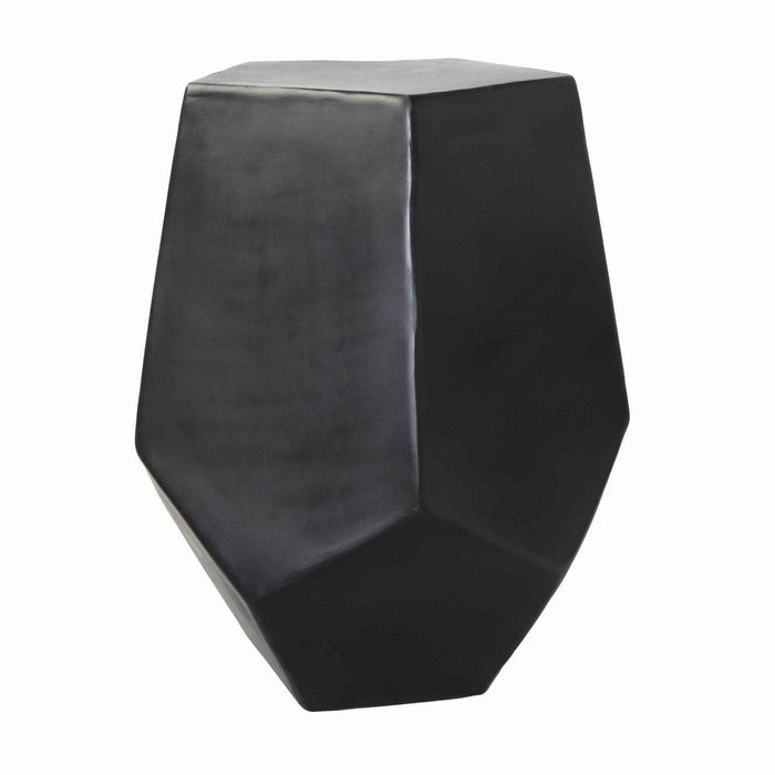 Industrial Style Faceted Modern Geometric Metal Side Table, Gray
