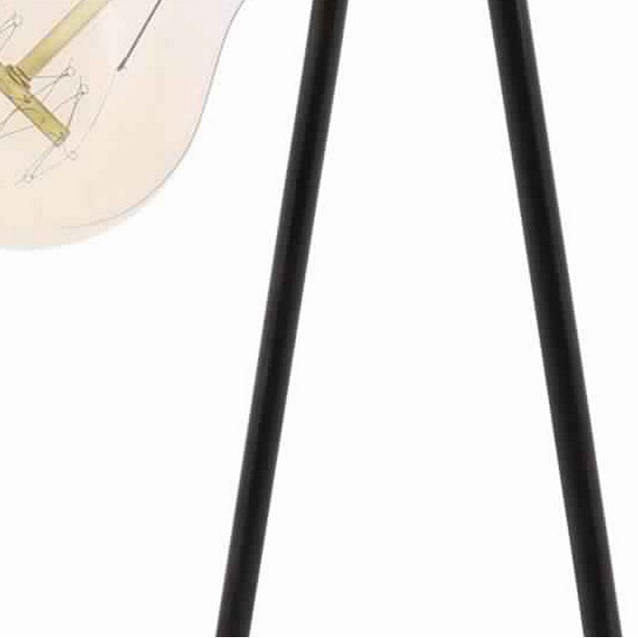 Industrial Style Table Lamp with Dual L Base, Black