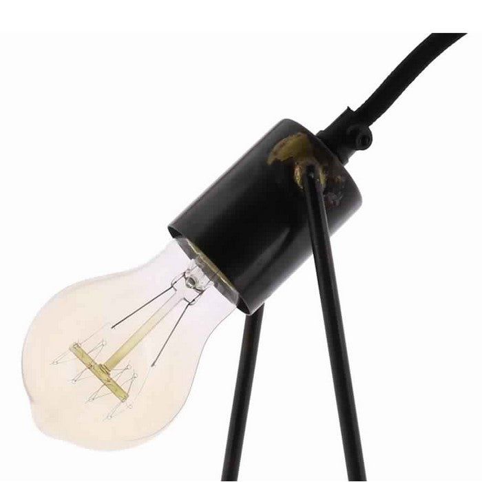 Industrial Style Table Lamp with Dual L Base, Black