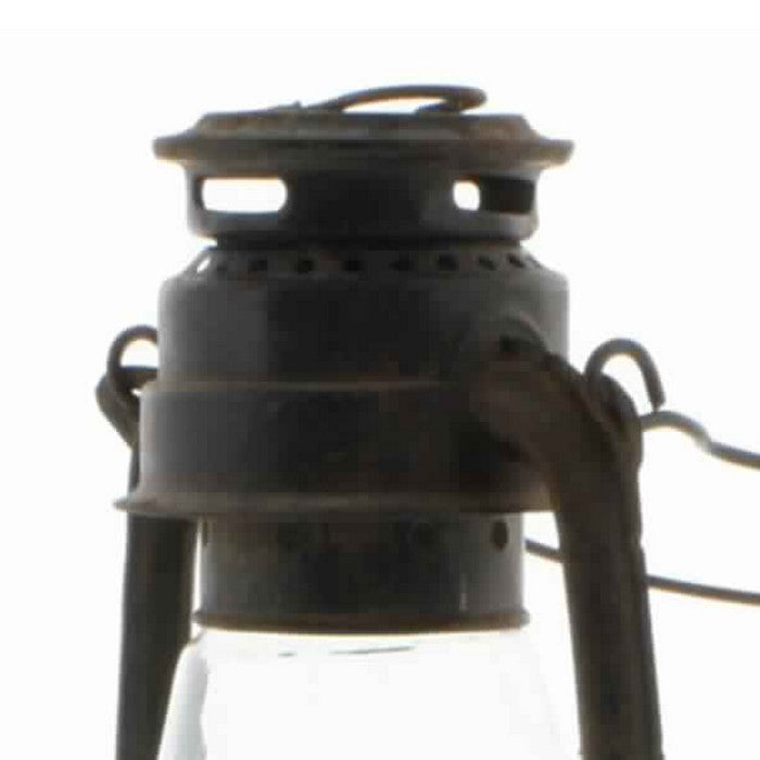 Electric Metal and Glass Hurricane Plug In Camp Lantern, Rustic Black