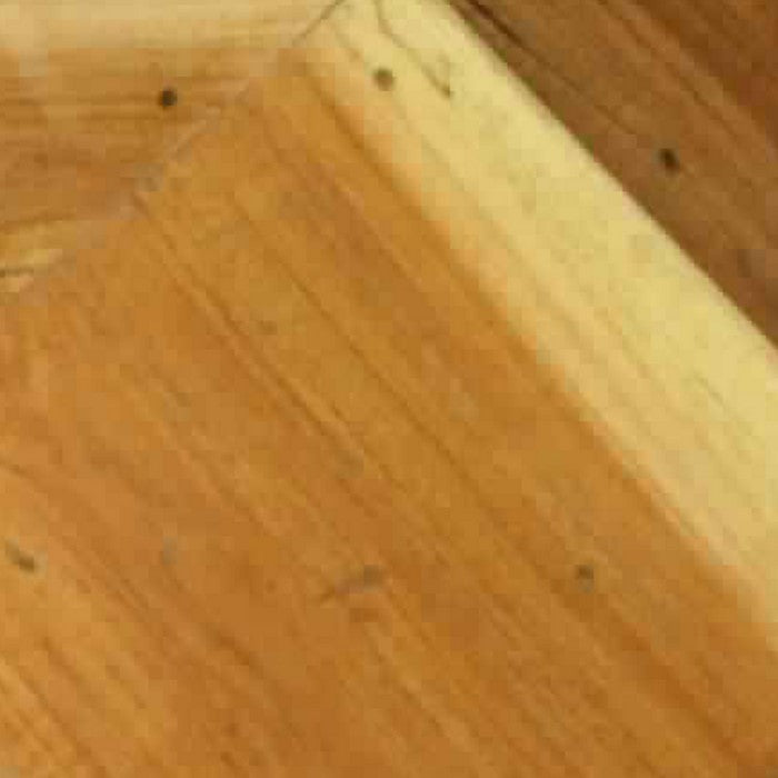 Faceted Icosahedron Shape Block Table, Small, Natural Brown