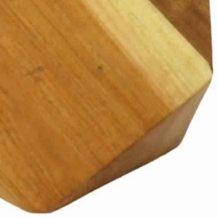 Faceted Icosahedron Shape Block Table, Small, Natural Brown