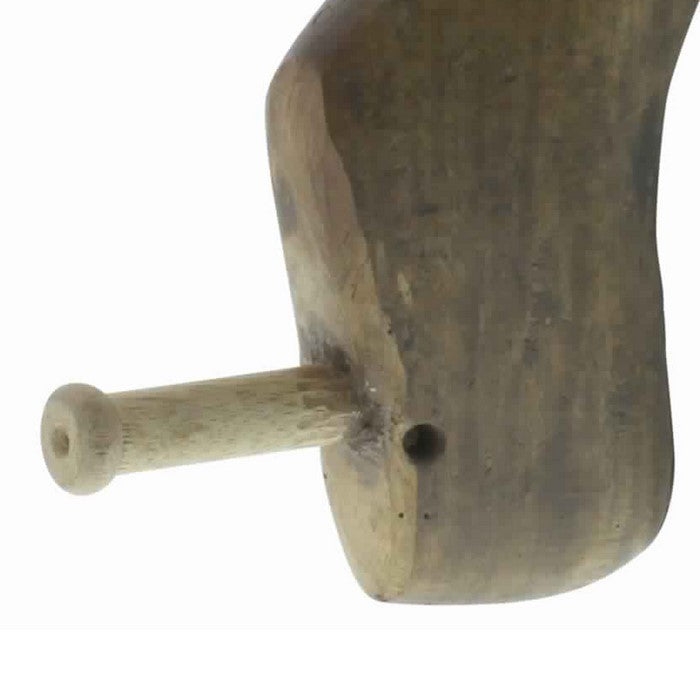 Farmhouse Wooden Frame Shoe Shape Wall Hook, Natural Brown