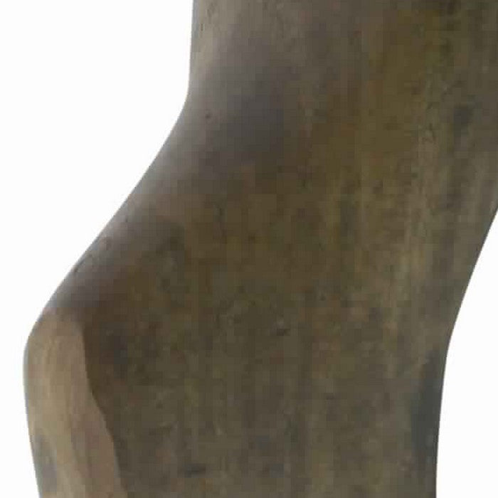 Farmhouse Wooden Frame Shoe Shape Wall Hook, Natural Brown