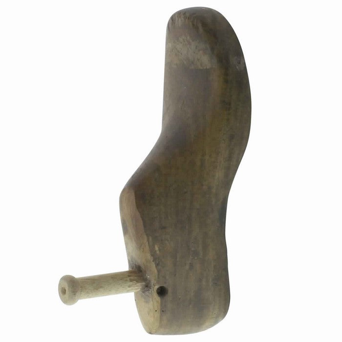 Farmhouse Wooden Frame Shoe Shape Wall Hook, Natural Brown