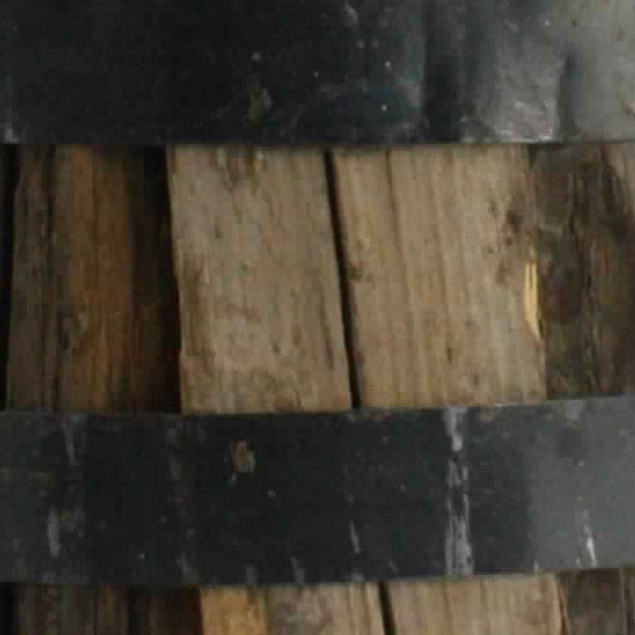6 x 4 Inches Round Wood Bundle with Metal Encasing, Brown and Gray