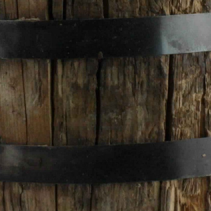 8 x 5 Inches Round Wood Bundle with Metal Encasing, Brown and Gray