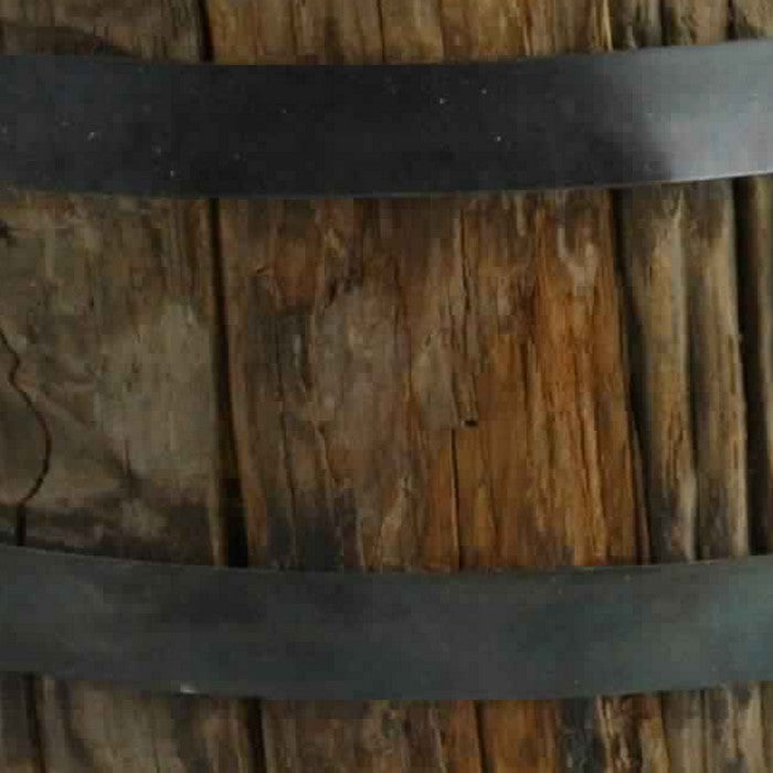 10 x 6 Inches Round Wood Bundle with Metal Encasing, Brown and Gray
