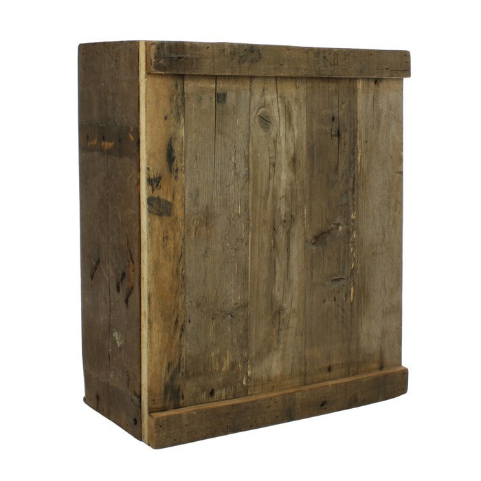 Rectangular Wooden Crate with 4 Open Compartments, Natural Brown