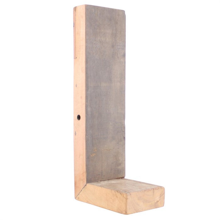 Reclaimed Wood L Shaped Wall Shelf, Large, Natural Brown