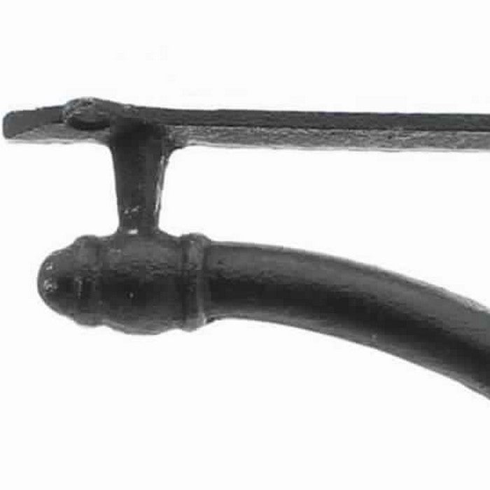 Metal Frame Wall Bracket with Curved Anterior, Antique Black