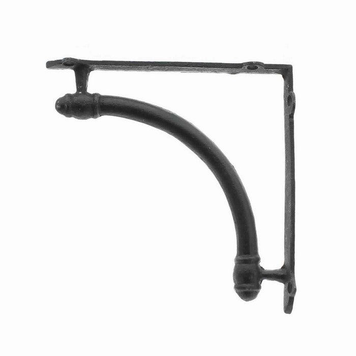 Metal Frame Wall Bracket with Curved Anterior, Antique Black