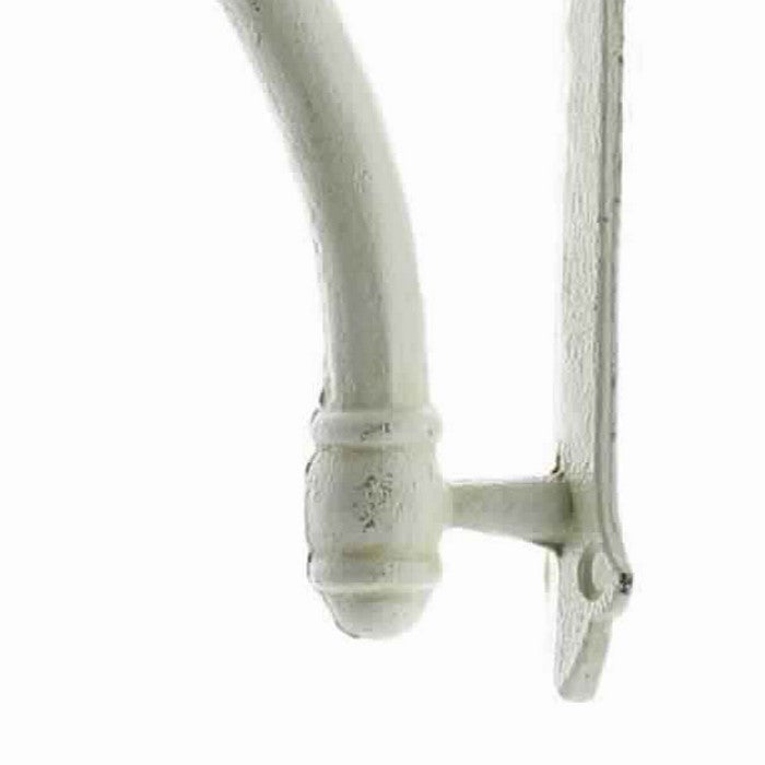 Metal Frame Wall Bracket with Curved Anterior, Antique White