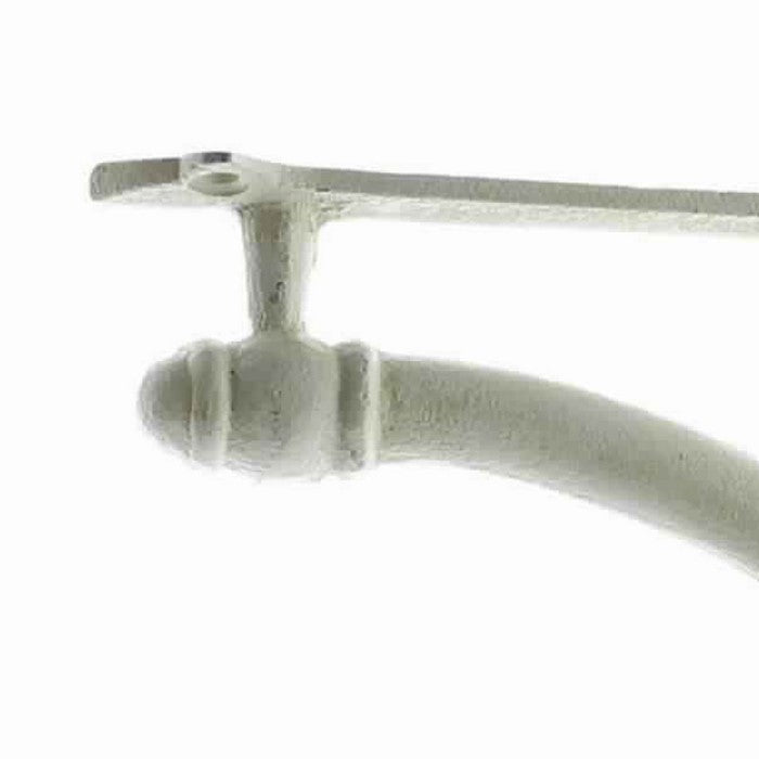 Metal Frame Wall Bracket with Curved Anterior, Antique White