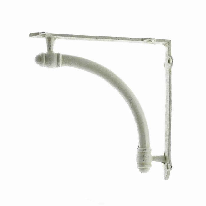 Metal Frame Wall Bracket with Curved Anterior, Antique White