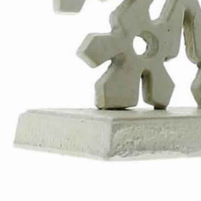 Metal Frame Snowflake Shape Stocking Holder, Antique White