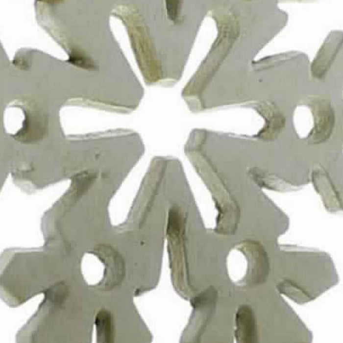 Metal Frame Snowflake Shape Stocking Holder, Antique White