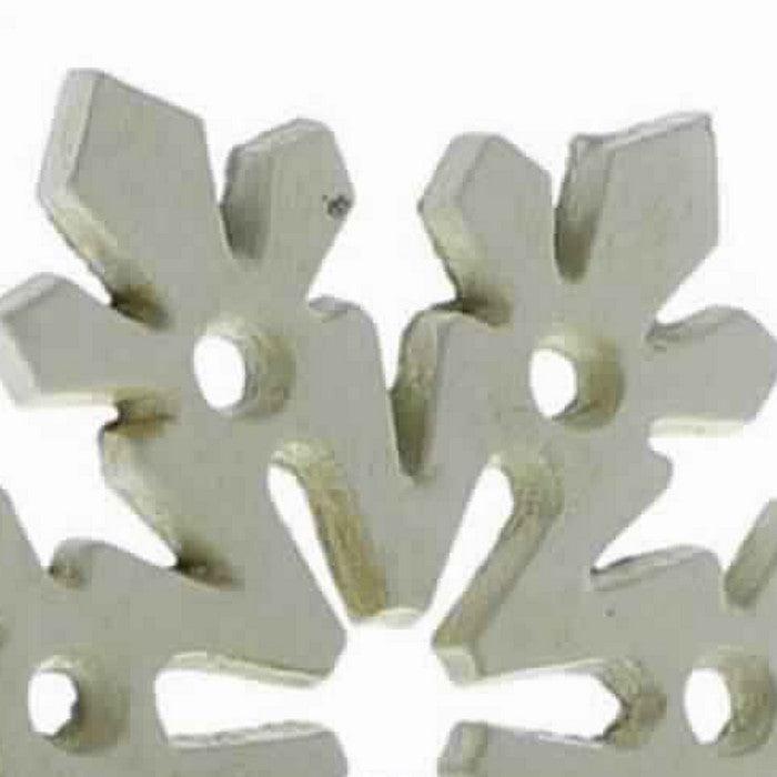 Metal Frame Snowflake Shape Stocking Holder, Antique White