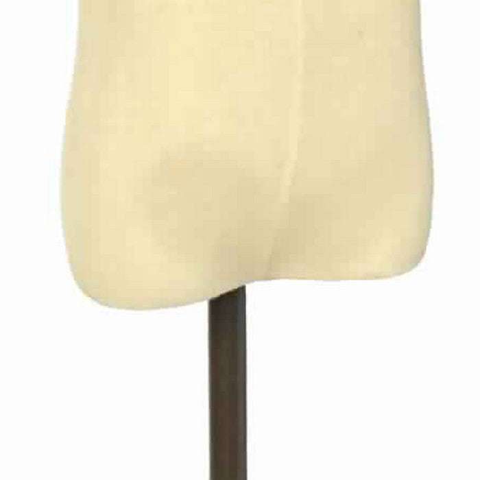 Metal Mannequin Torso Body with Triangular Base, Beige and Brown