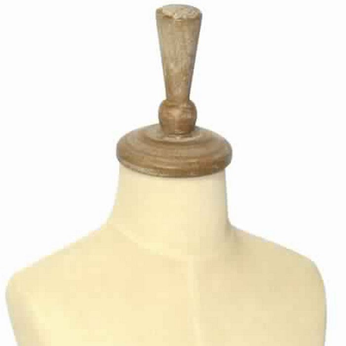 Metal Mannequin Torso Body with Triangular Base, Beige and Brown