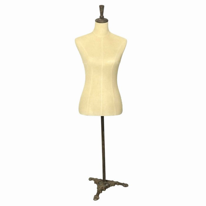Female Mannequin Torso Body with Adjustable Stand, Beige and Brown