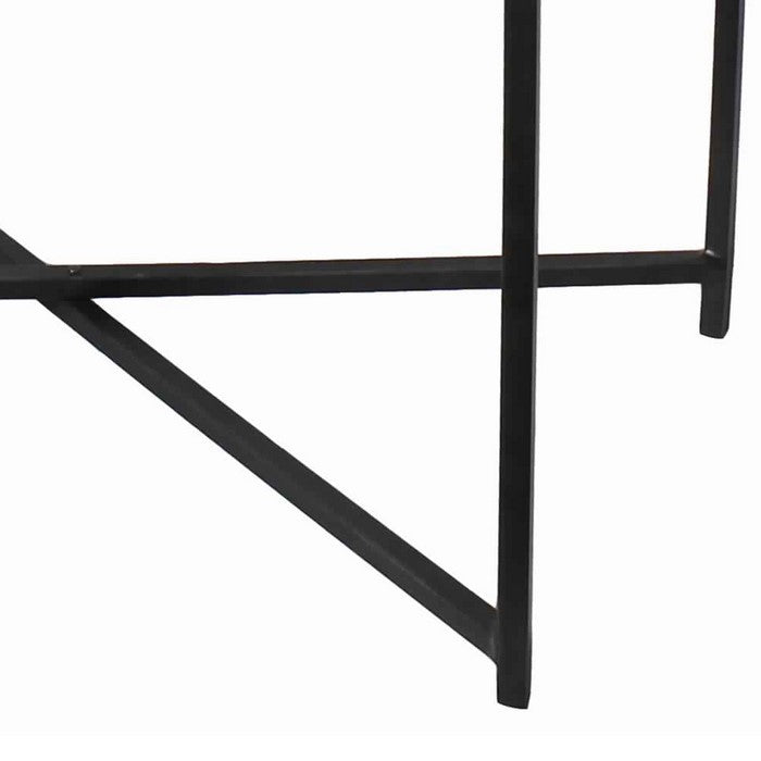 Wooden Tray Table with Tubular Frame and X Shaped Base, Brown and Black