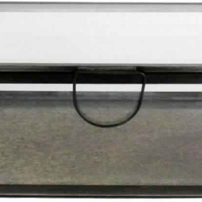 Rectangular Metal and Glass Frame Case with Lift Top Storage, Black