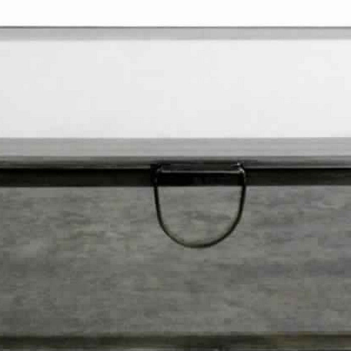 Rectangular Metal Frame Glass Case with Lift Top Storage, Large, Black