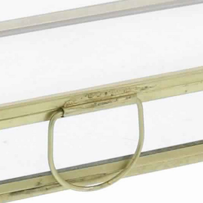 Rectangular Glass Box with Metal Frame and Handle, Small, Brass and Clear