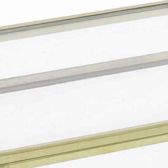 Rectangular Glass Box with Metal Frame and Handle, Small, Brass and Clear