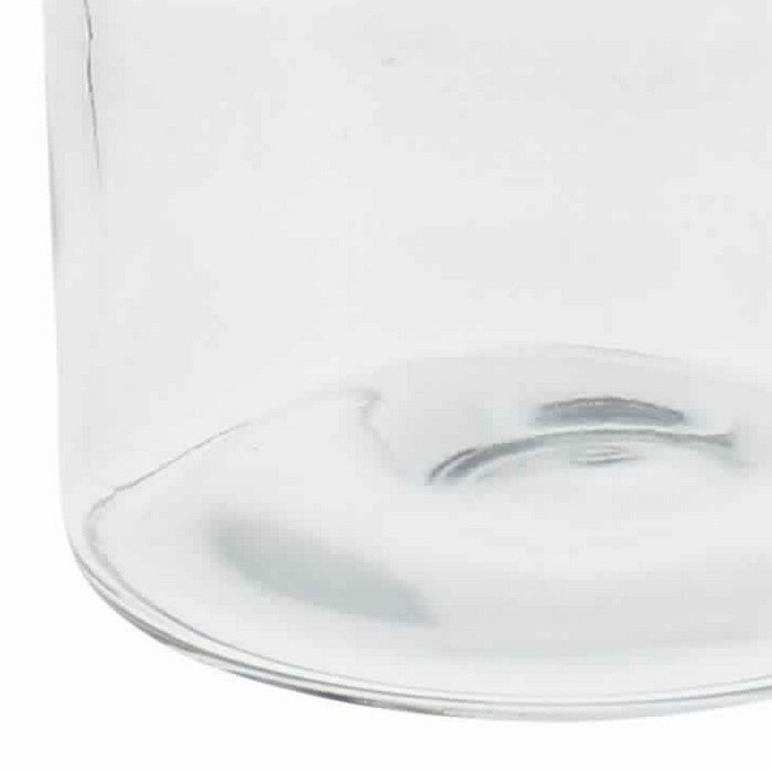 Cylindrical Glass Cannister with Metal Lid, Medium, Clear and Antique Gold