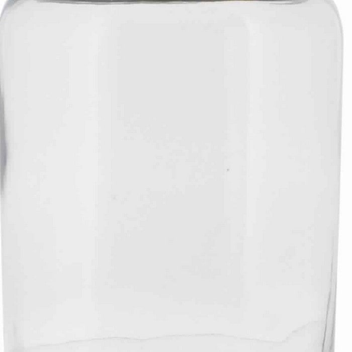 Cylindrical Glass Cannister with Metal Lid, Large, Clear and Antique Gold