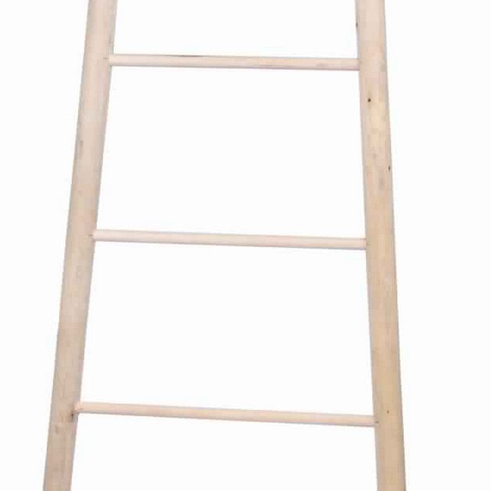 Decorative Wooden Ladder with 5 Slats, Natural Brown