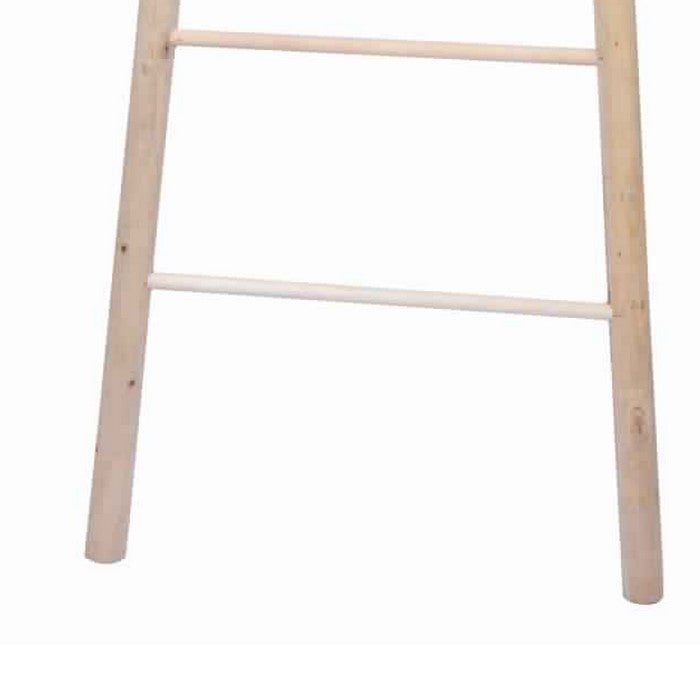 Decorative Wooden Ladder with 5 Slats, Natural Brown