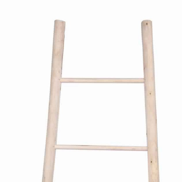 Decorative Wooden Ladder with 5 Slats, Natural Brown