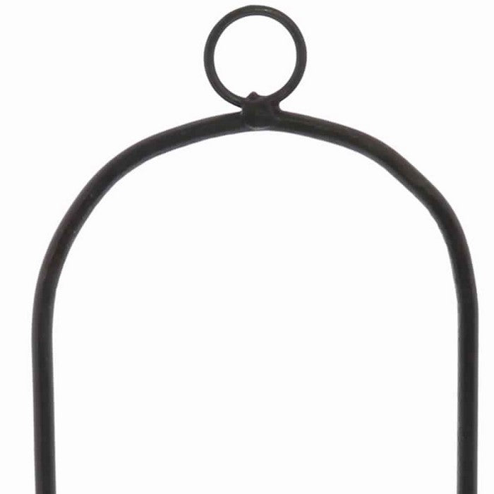 Industrial Style Metal Frame Hanging Glass Hurricane, Black and Clear