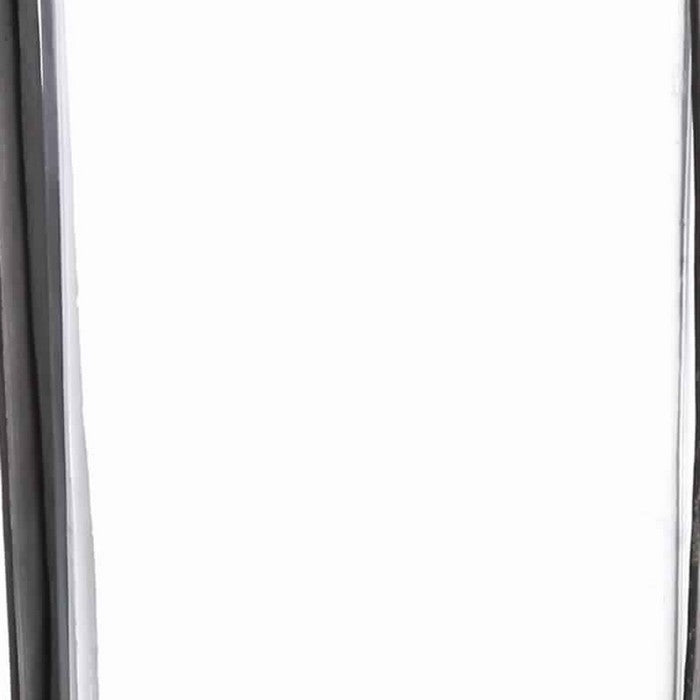 Rustic Style Metal Frame Glass Hurricane Candle Holder, Black and Clear